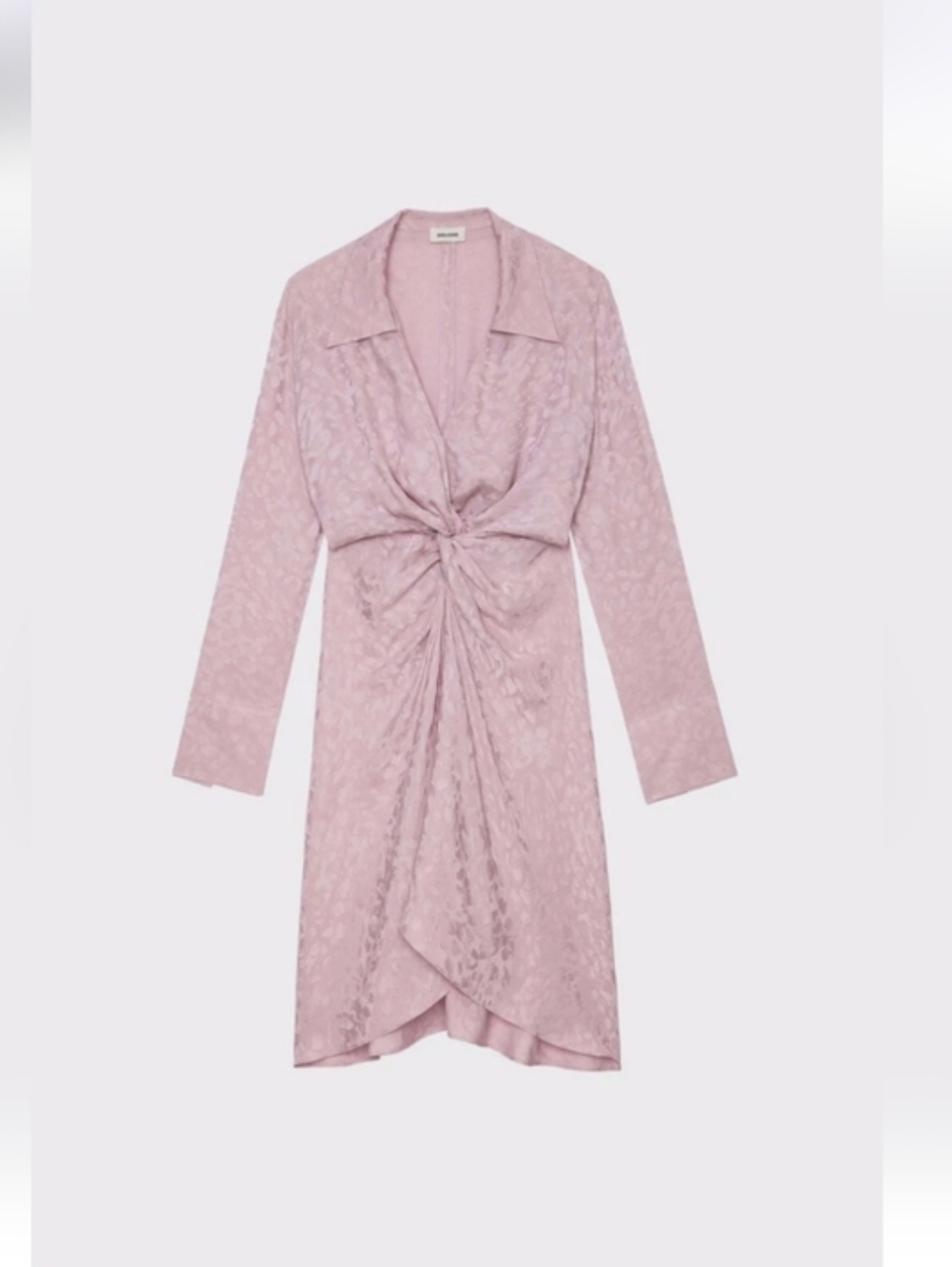 Zadig And Voltaire 100% Silk Rozo Jacquard Leopard Print Lilac dress Size XS